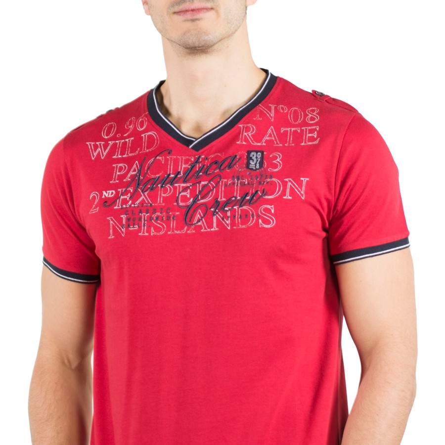 Camiseta de manga corta para Hombre color Rojo 1