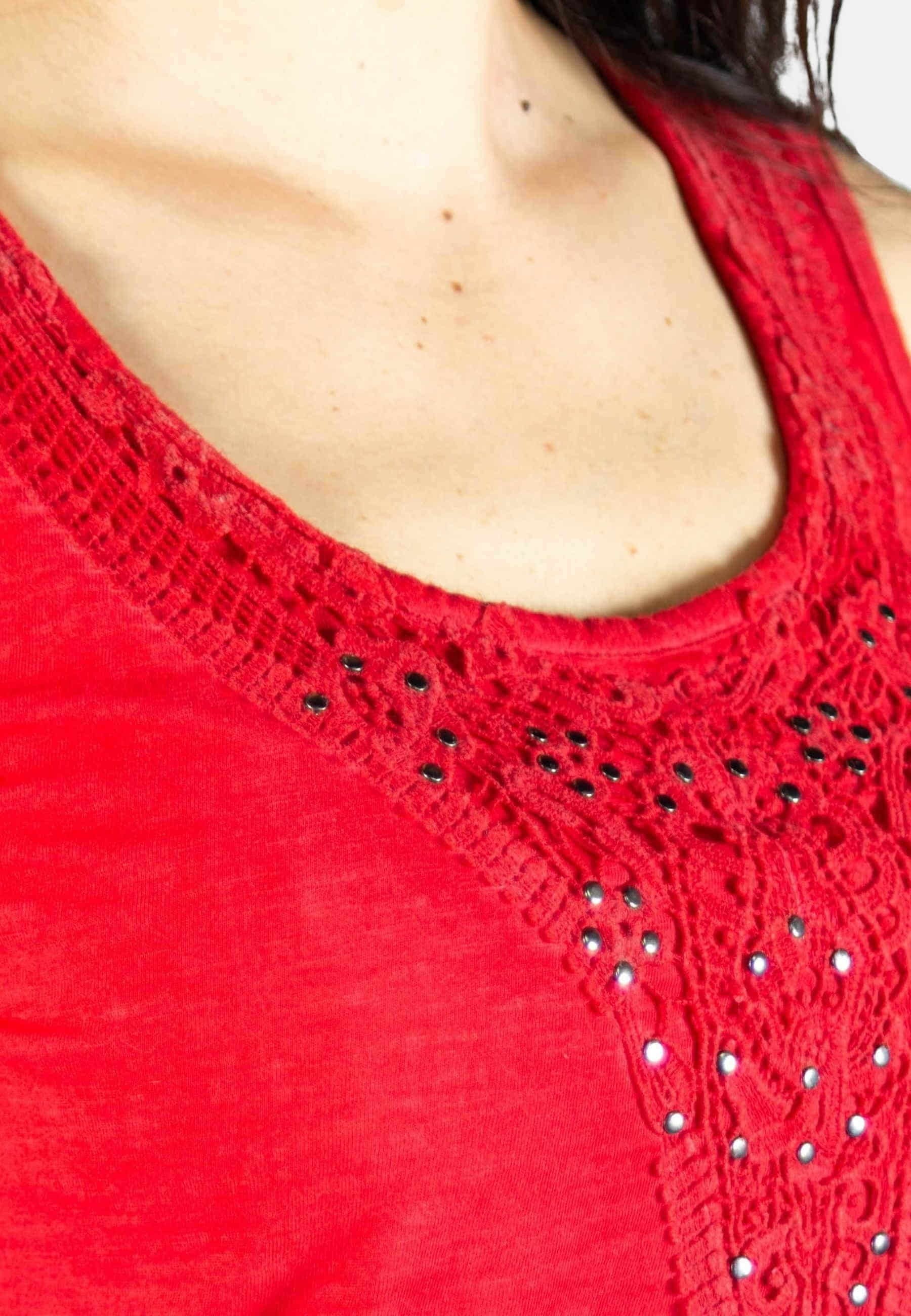 Top tirantes de algodón color rojo para mujer | Moda Actual