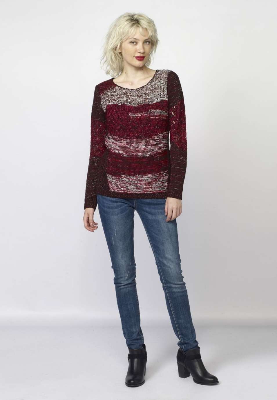 Jersey de rayas y calados