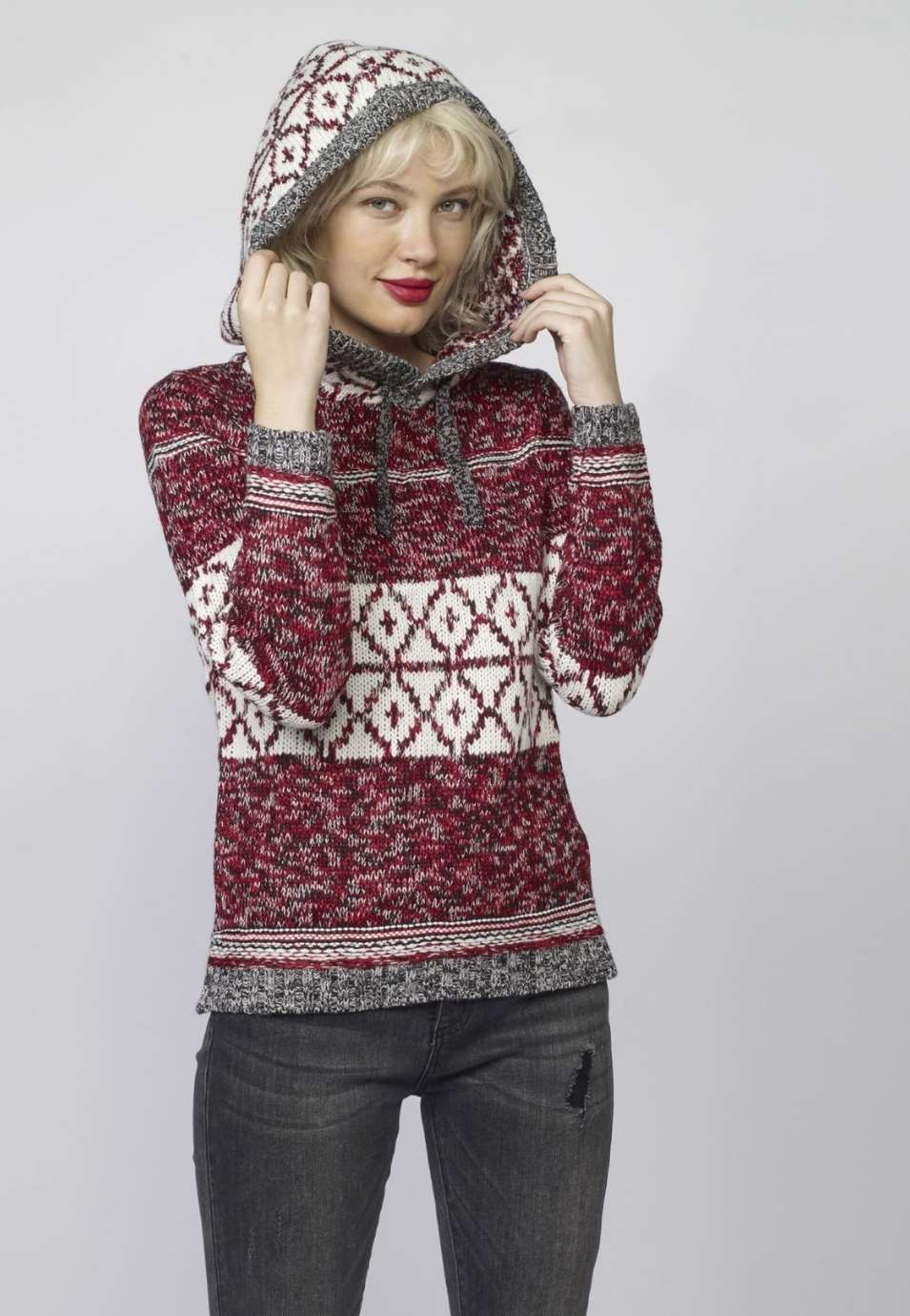 Pull en jacquard imprimÉ gÉomÉtrique 5