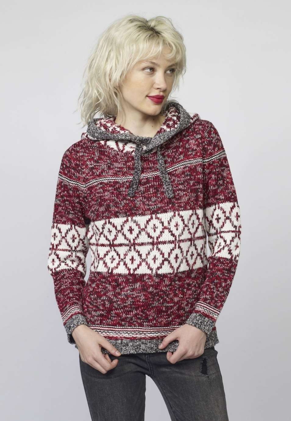 Pull en jacquard imprimÉ gÉomÉtrique