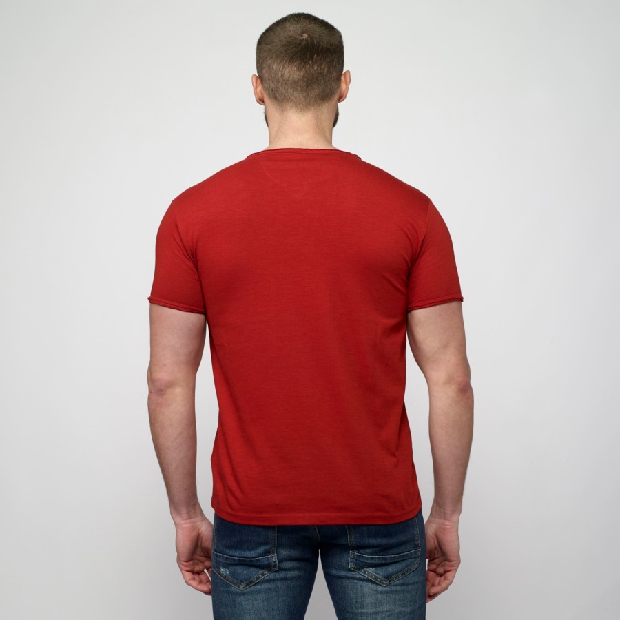 Camiseta de manga corta para Hombre color Marsala 4