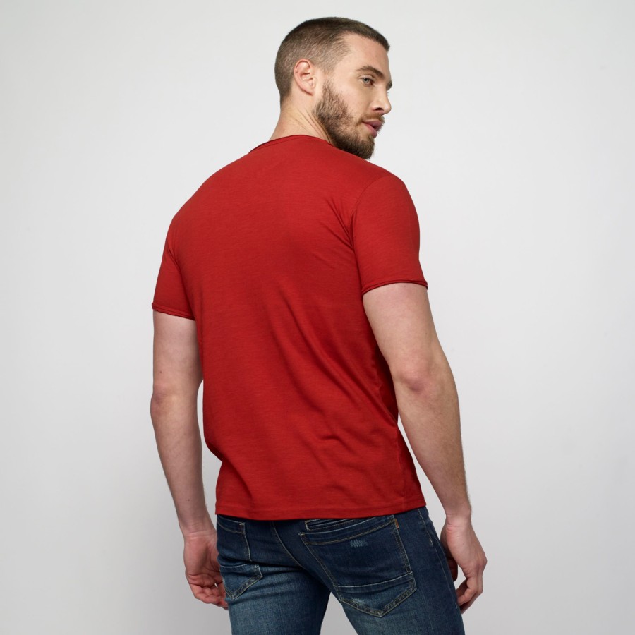 Camiseta de manga corta para Hombre color Marsala 6