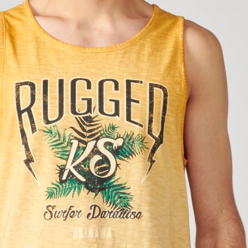 Camiseta sin mangas con estampado degradado y texto | Estilo y Comodidad 6