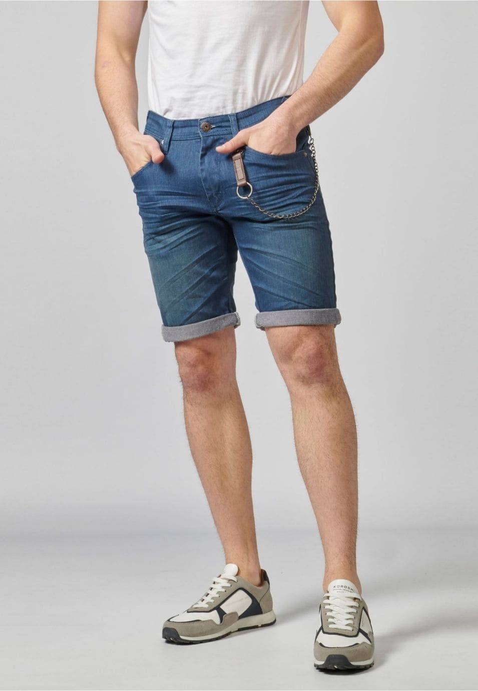 Bermuda jeans color stretch regular | Look diario