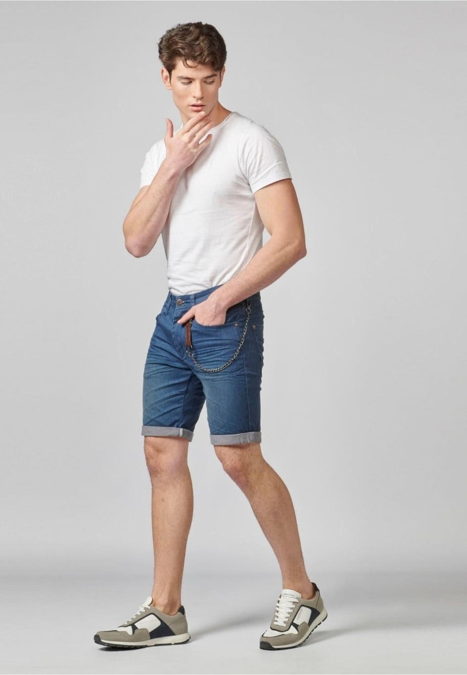 Bermuda jeans color stretch regular | Look diario 4