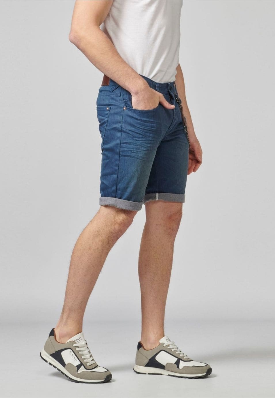 Bermuda jeans color stretch regular | Look diario 1