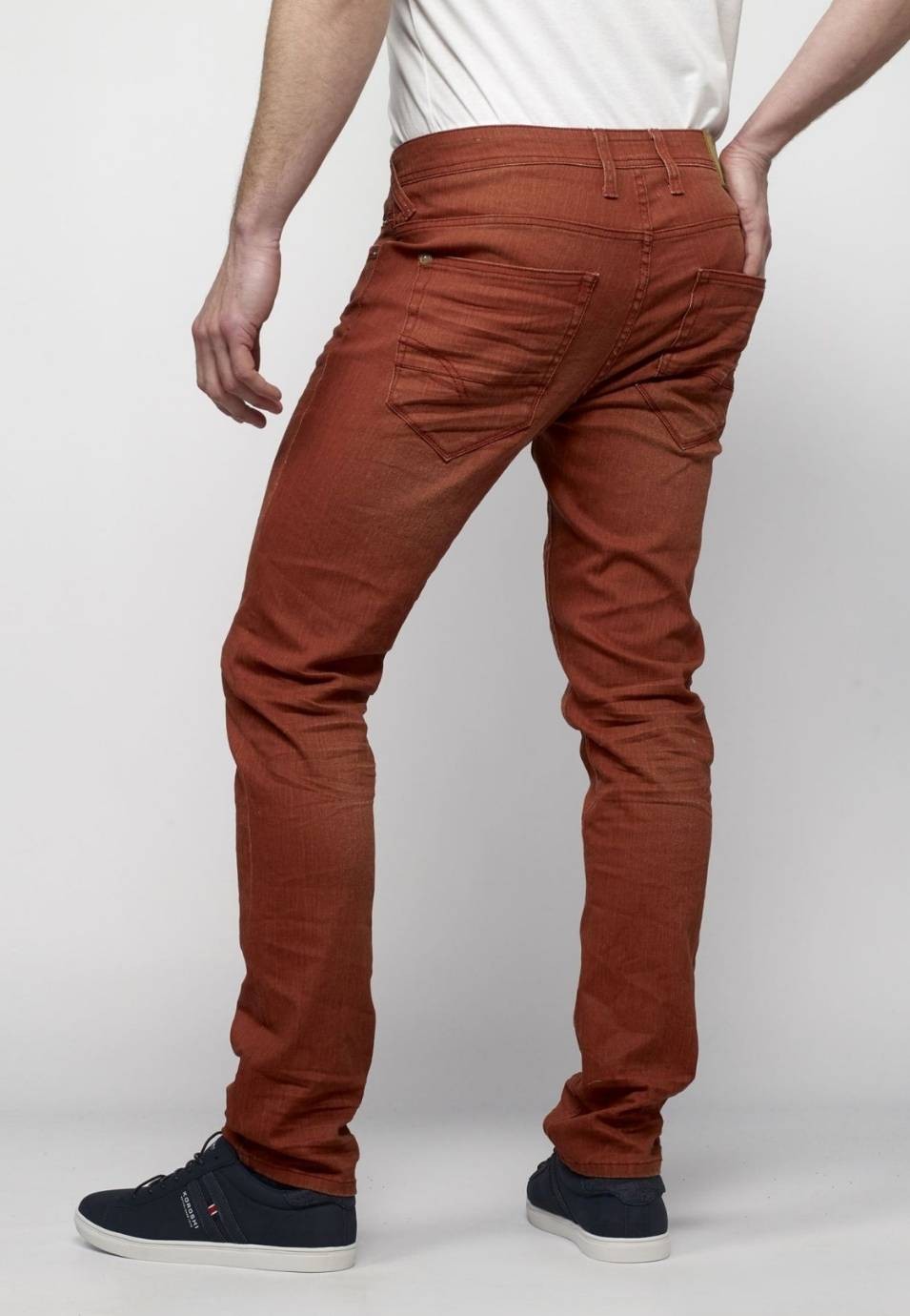 Pantalon jeans color stretch regular 3