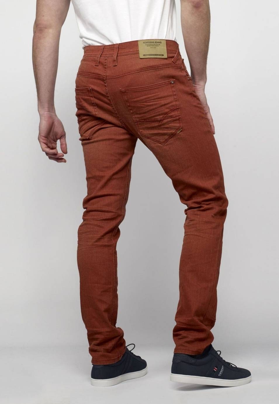 Pantalon jeans color stretch regular 5