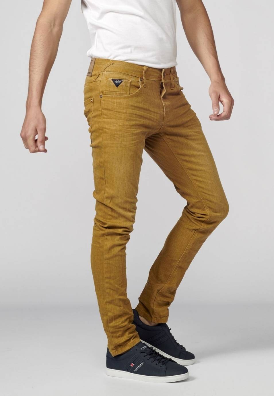 Pantalon jeans color stretch regular 5
