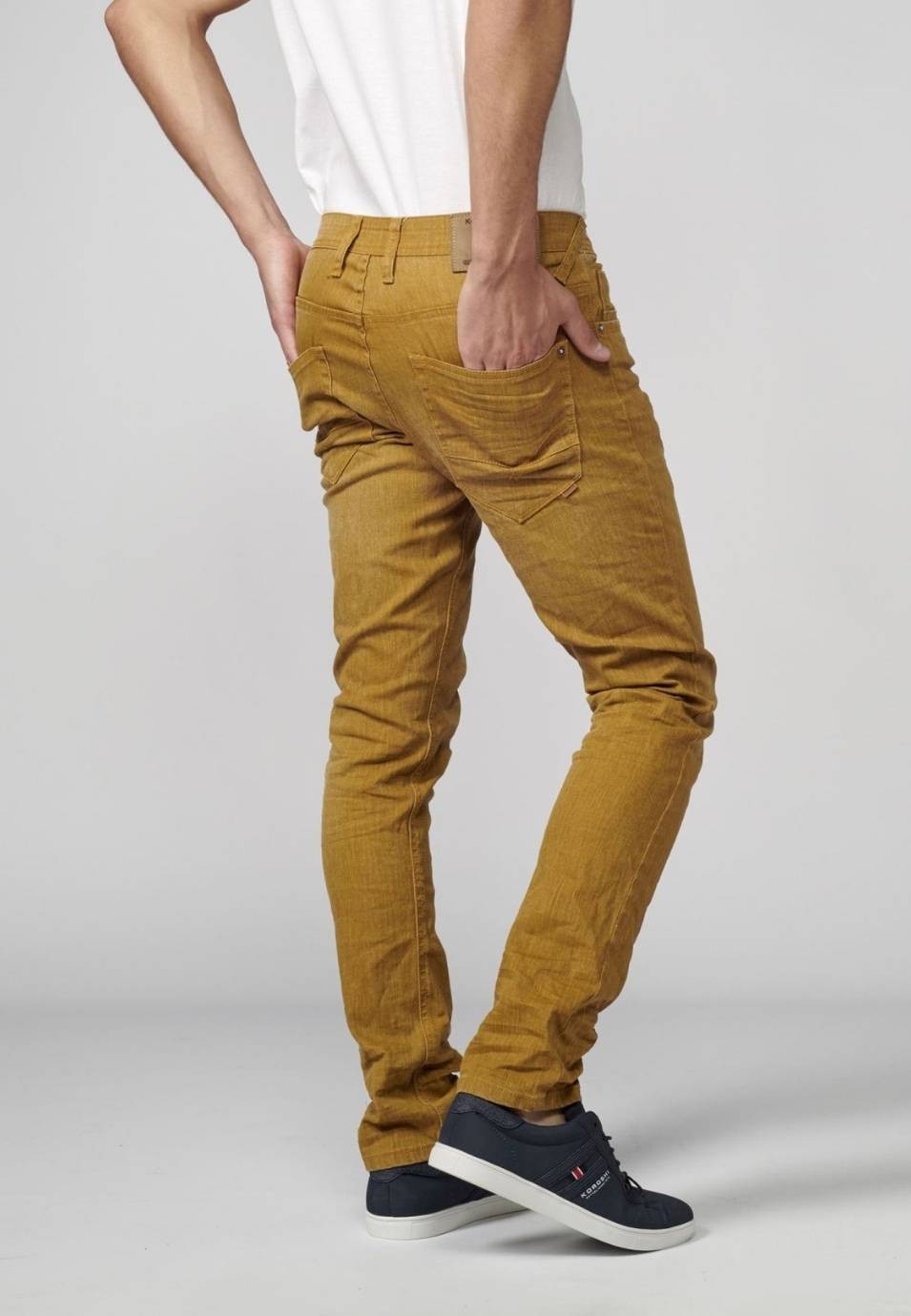 largo jeans denim color stretch para hombre algodón con elastano