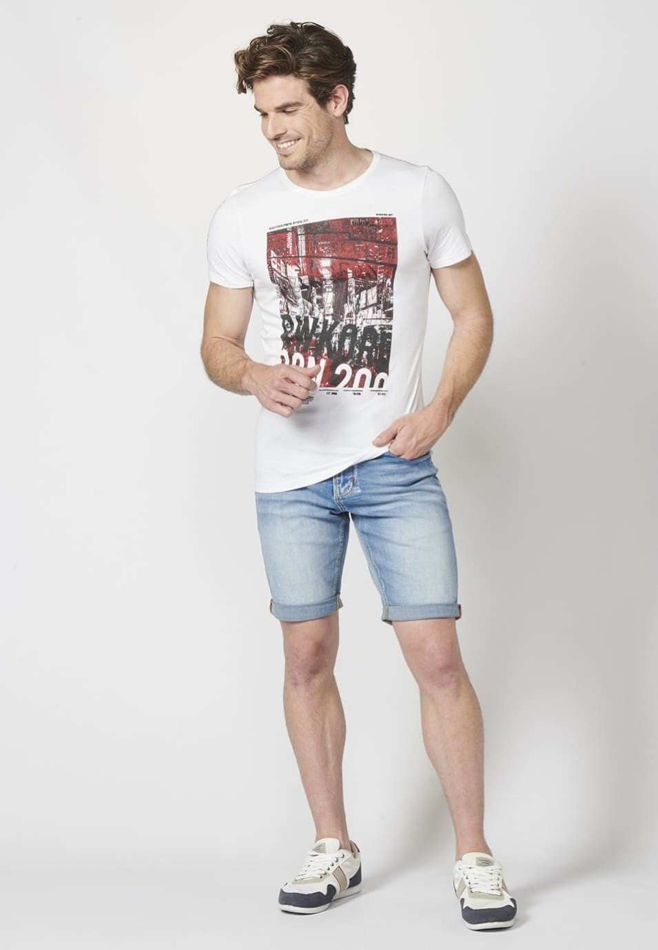 Camiseta manga corta con estampado delantero 100% algodón | Estilo versátil 1