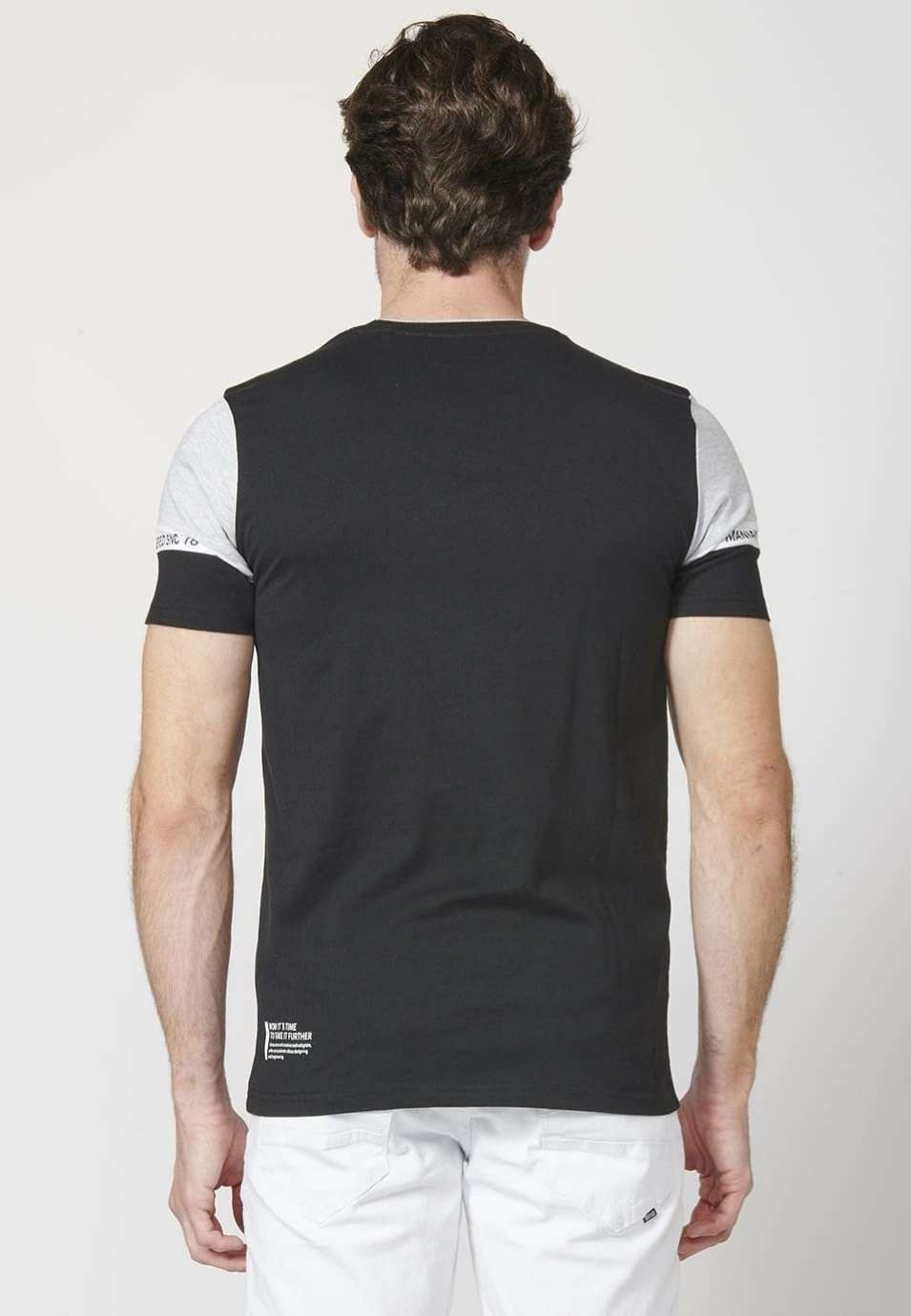 Camiseta manga corta con combinación de color 100% algodón para Hombre 4