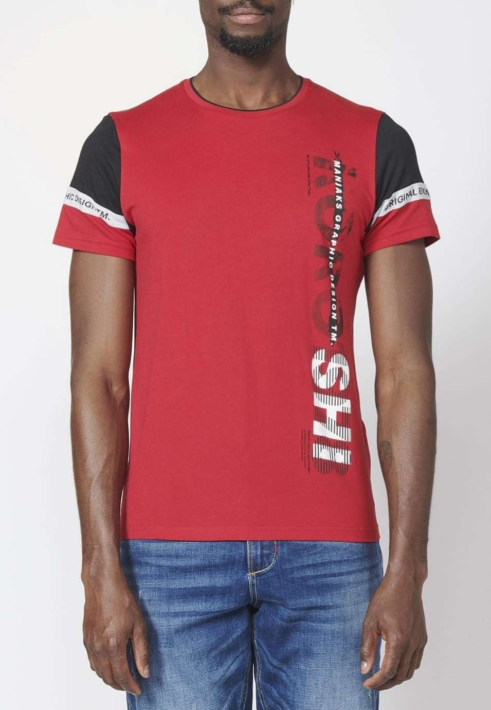 Camiseta manga corta con combinación de color 100% algodón para Hombre 5