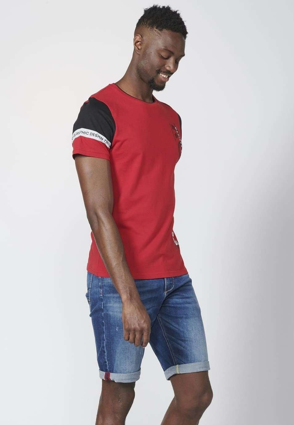 Camiseta manga corta con combinación de color 100% algodón para Hombre 2