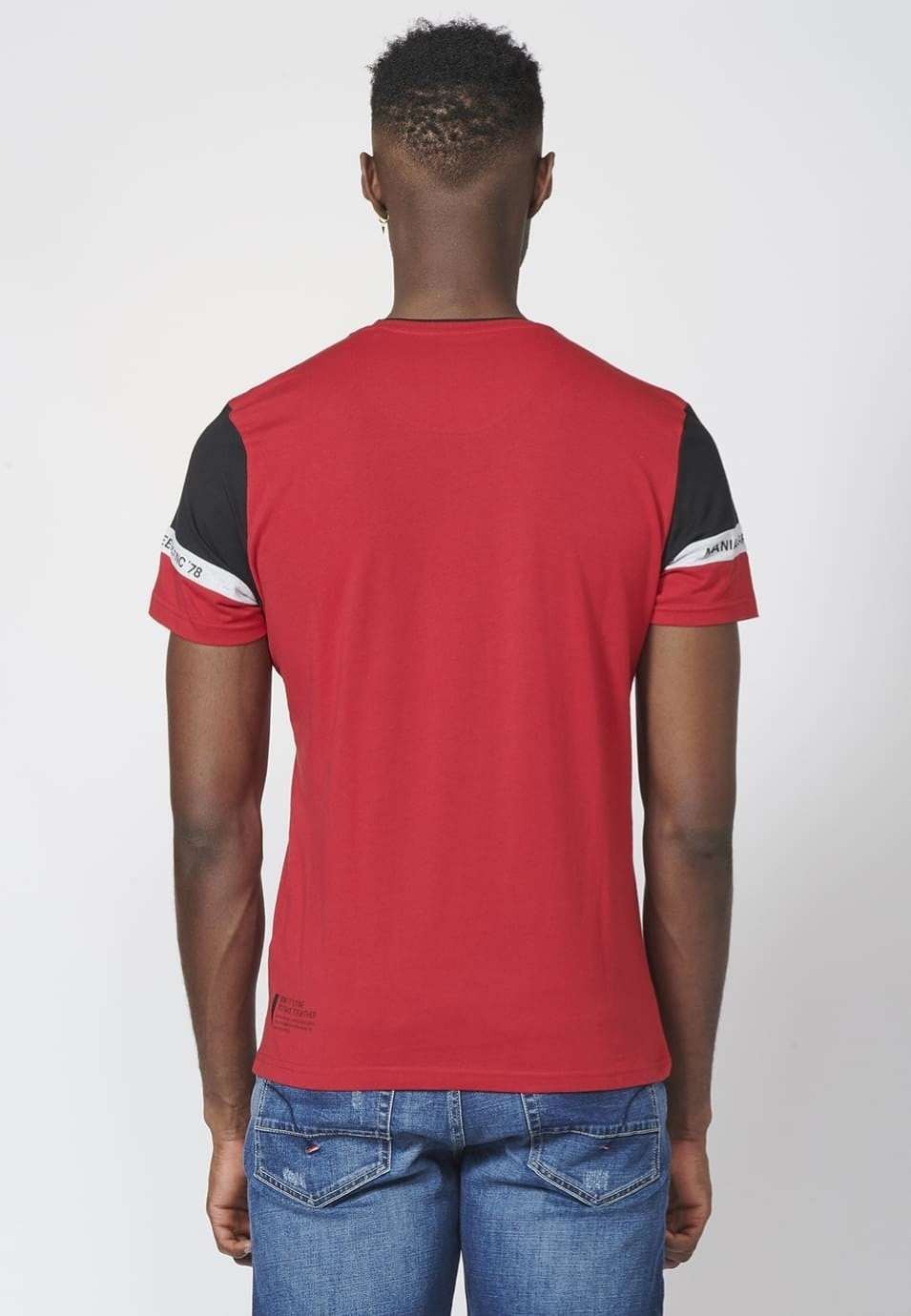 Camiseta manga corta con combinación de color 100% algodón para Hombre 4