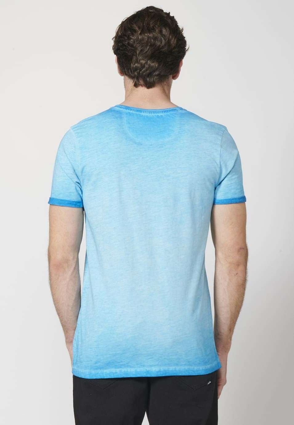 Camiseta manga corta con estampado delantero 100% algodón para hombre 5