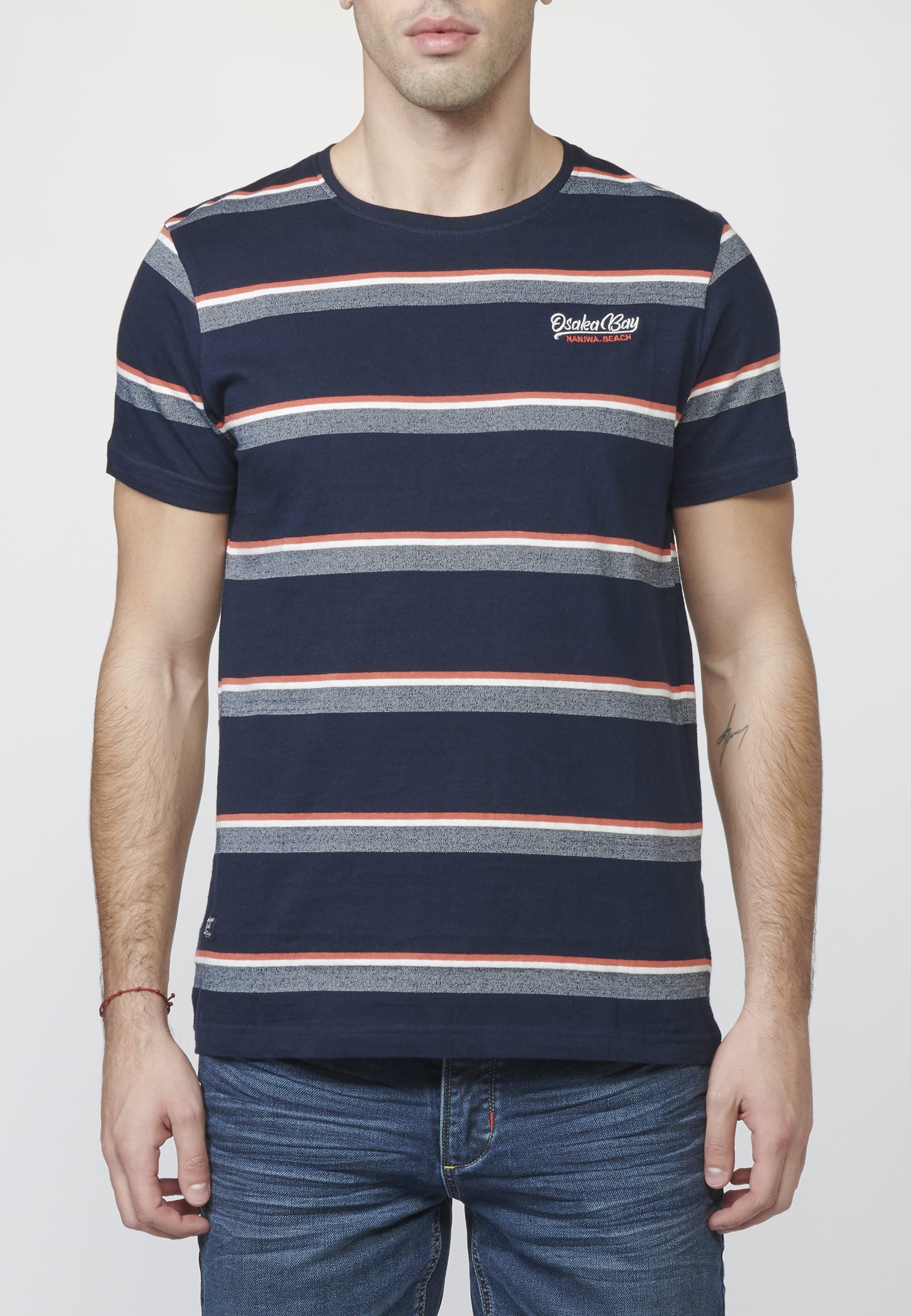 Camiseta manga corta a rayas para Hombre 1