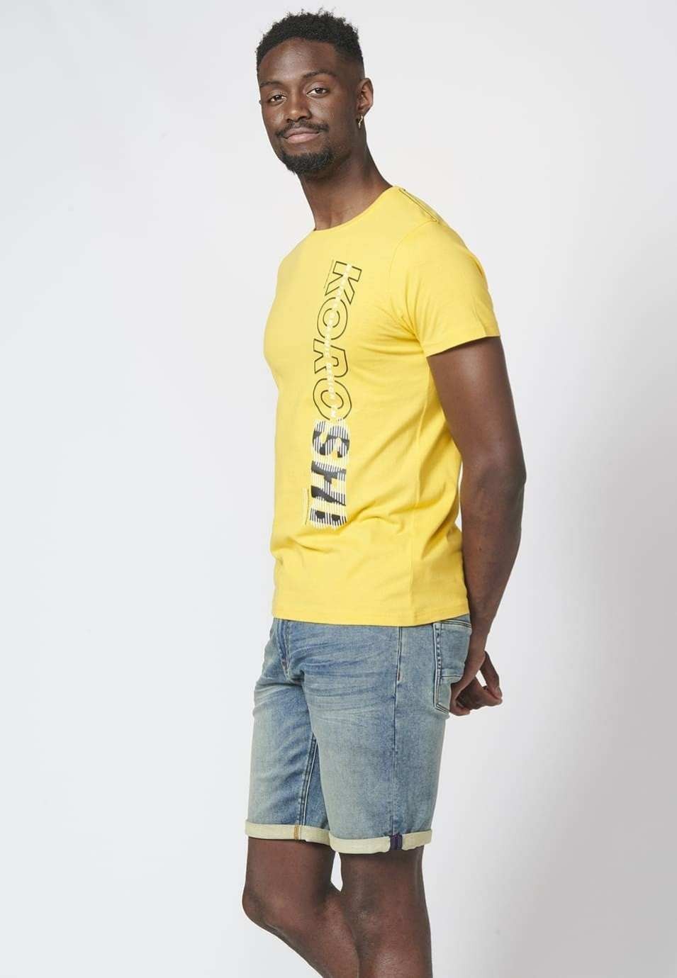 Camiseta básica Manga Corta con logo bordado en el pecho 100% algodón para Hombre