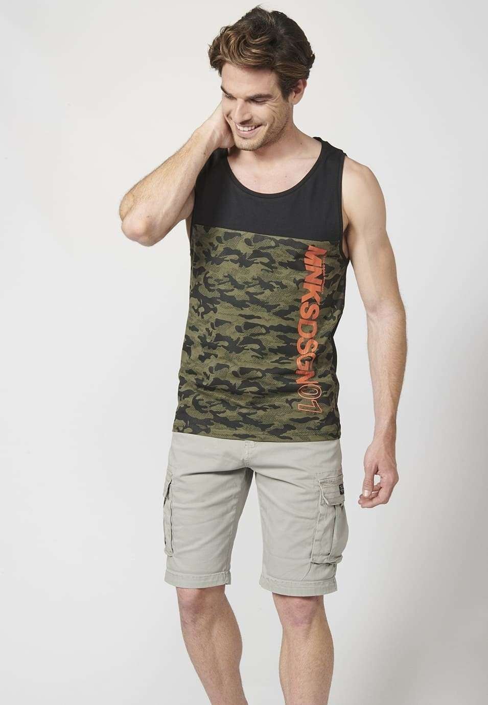 Camiseta sin mangas con de Tirantes estampado de camuflaje para Hombre 2