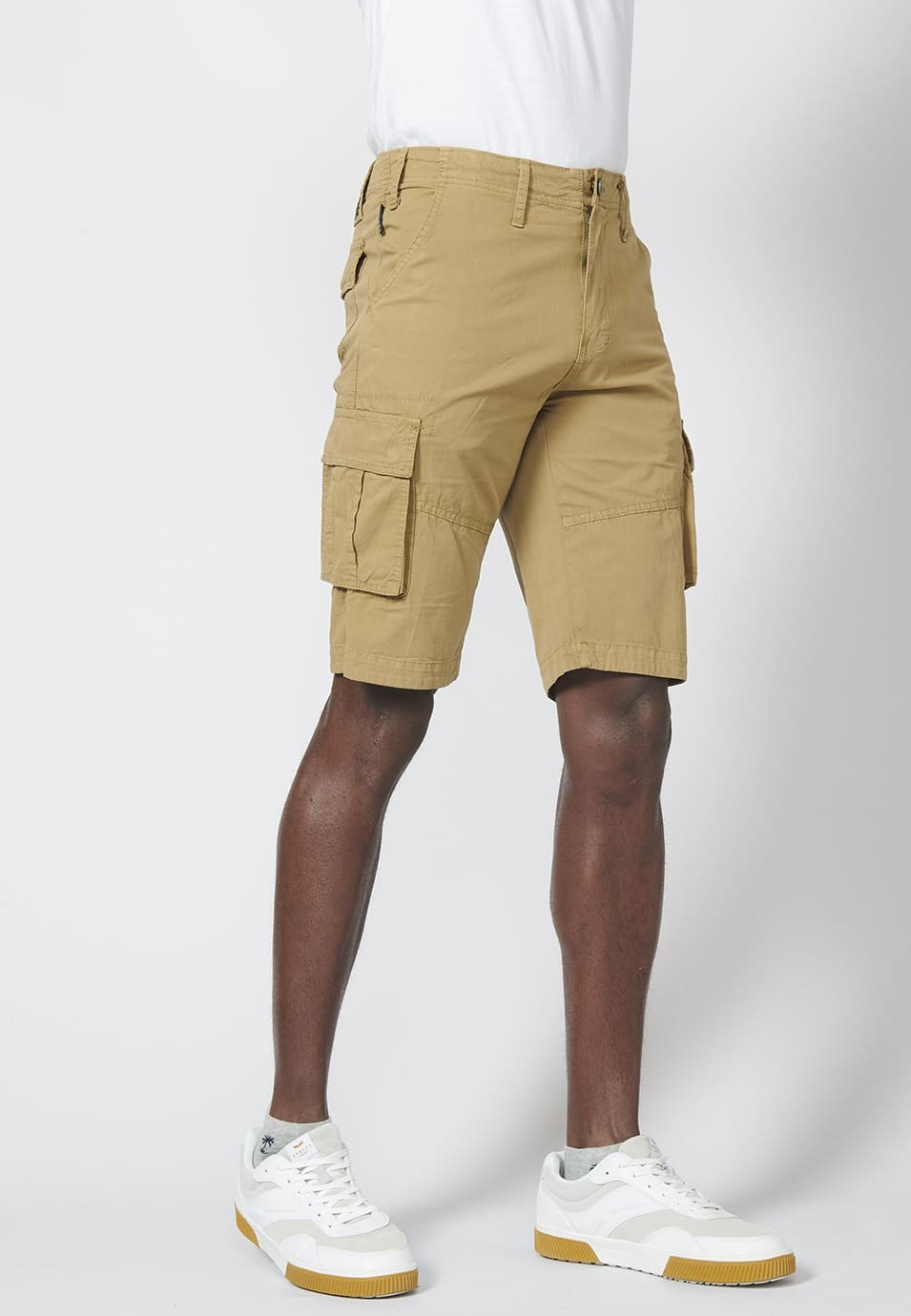 Bermuda pantalón corto estilo cargo para hombre con seis bolsillos 6