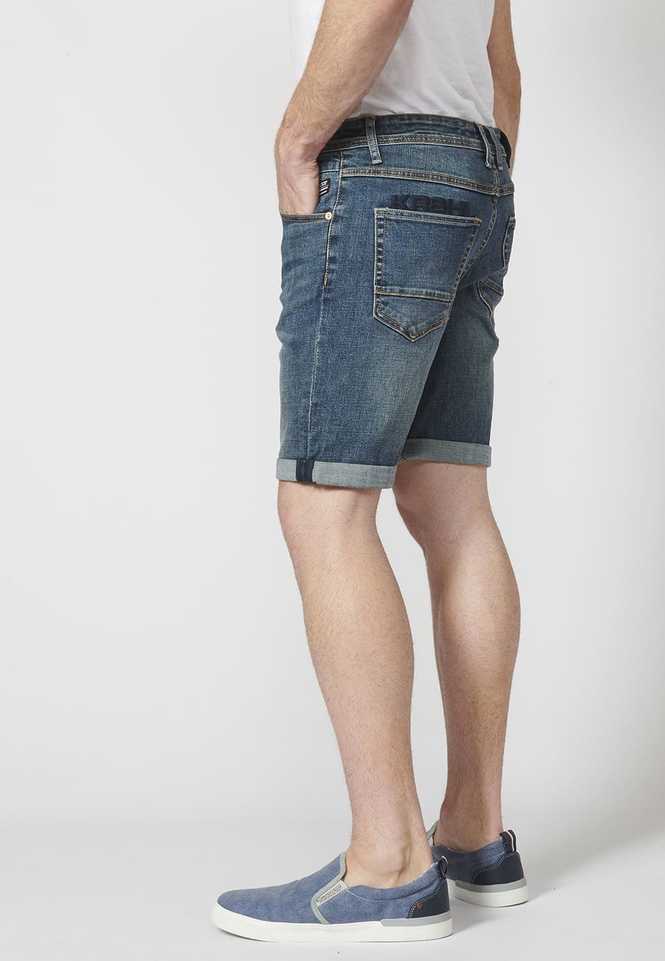 Tapered fit denim shorts 6