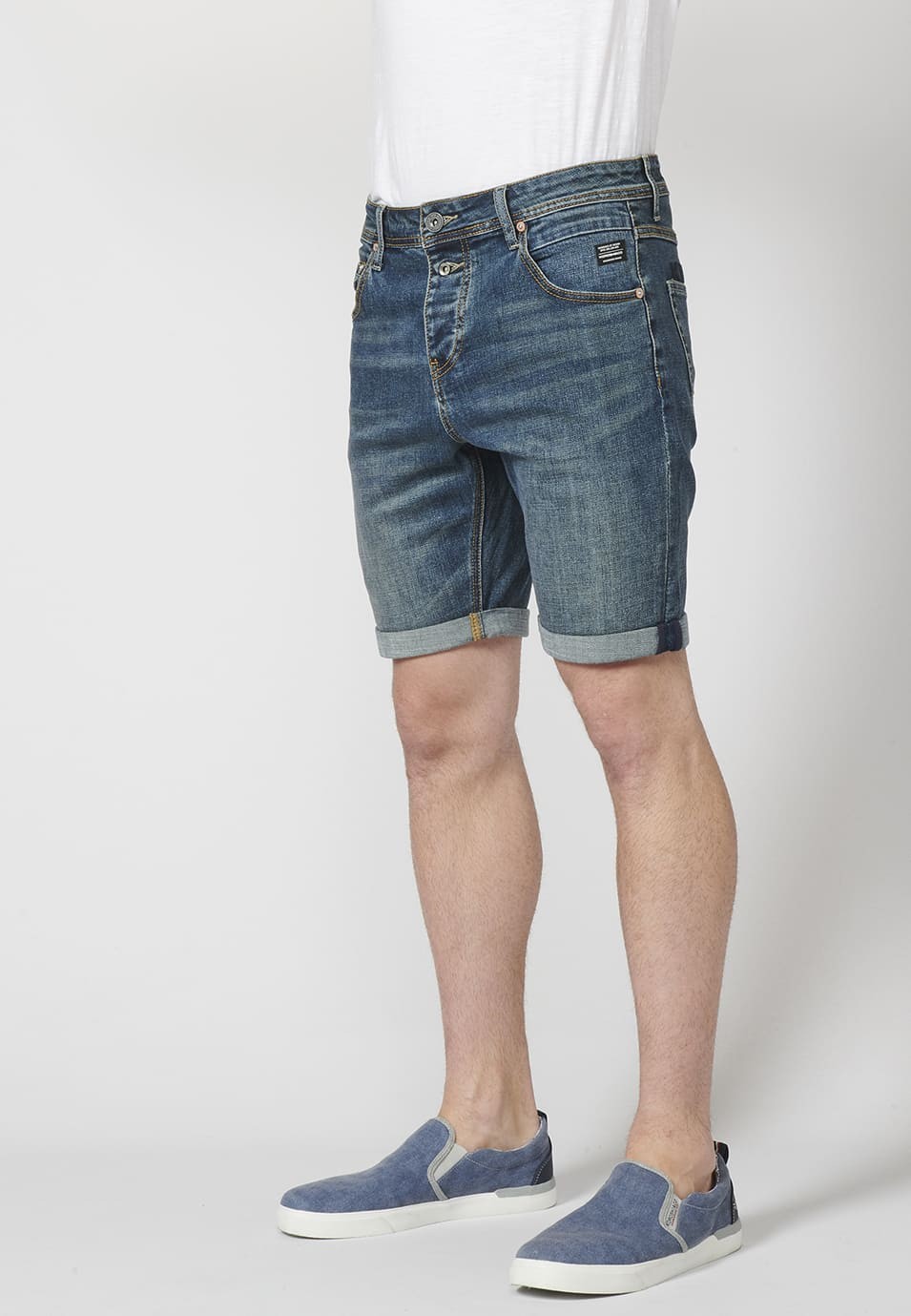 Tapered fit denim shorts 1