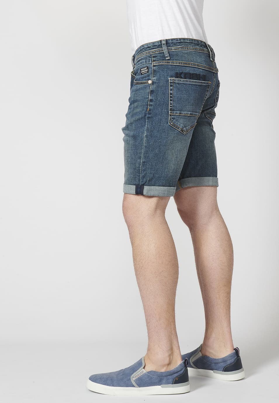 Tapered fit denim shorts 2