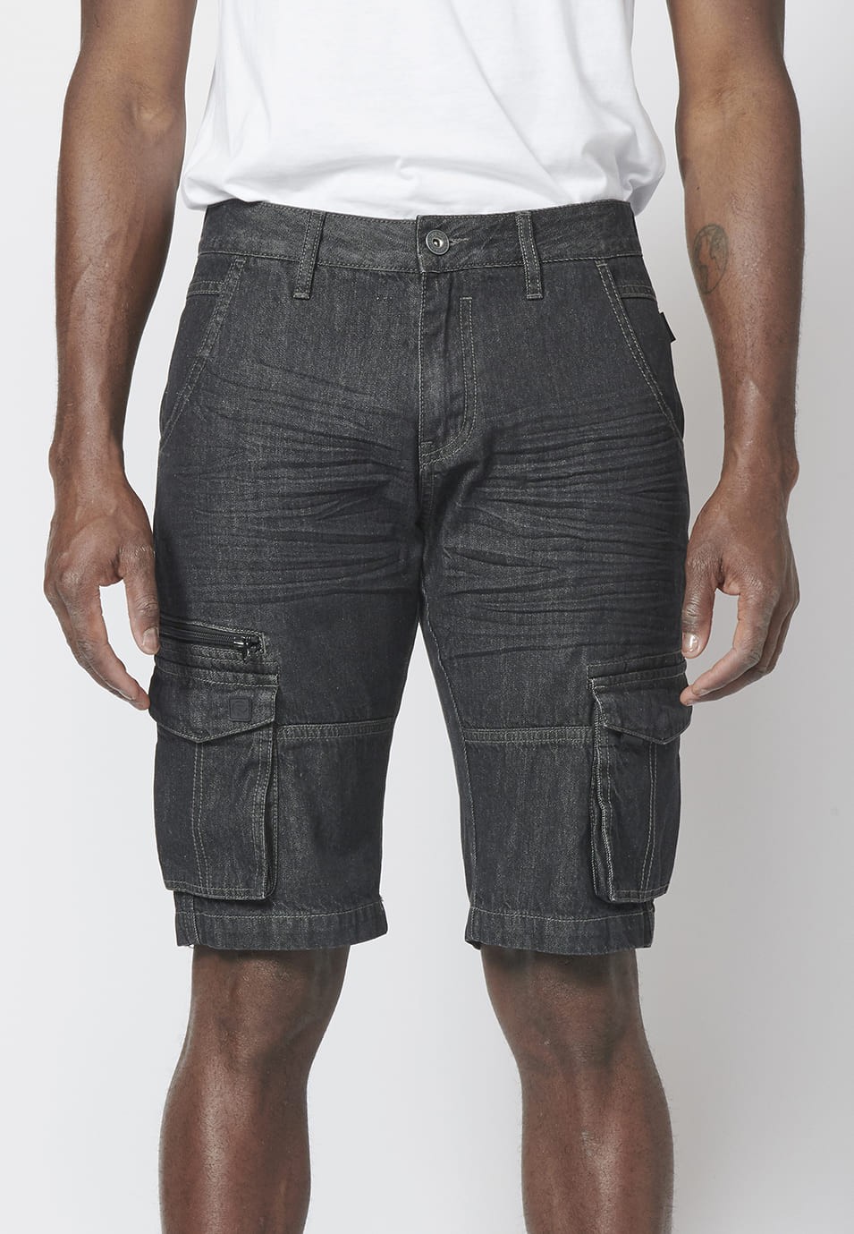 Cargo denim shorts 6