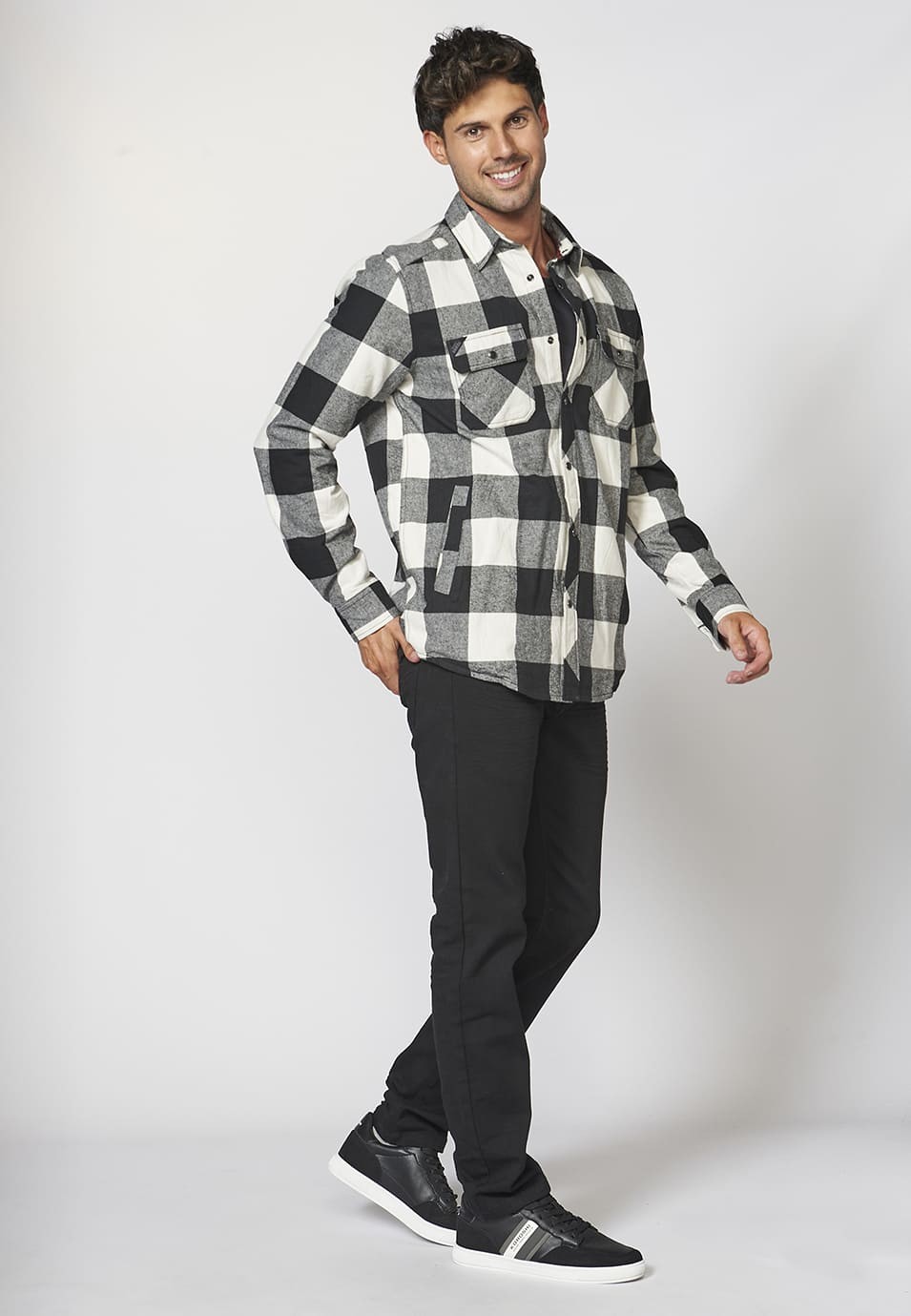 Men's Plaid Long Sleeve Padded Overshirt