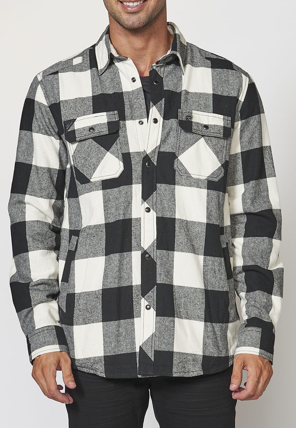 Men's Plaid Long Sleeve Padded Overshirt