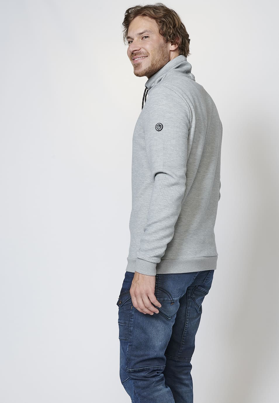 Sudadera manga larga de cuello Alto ajustable para Hombre