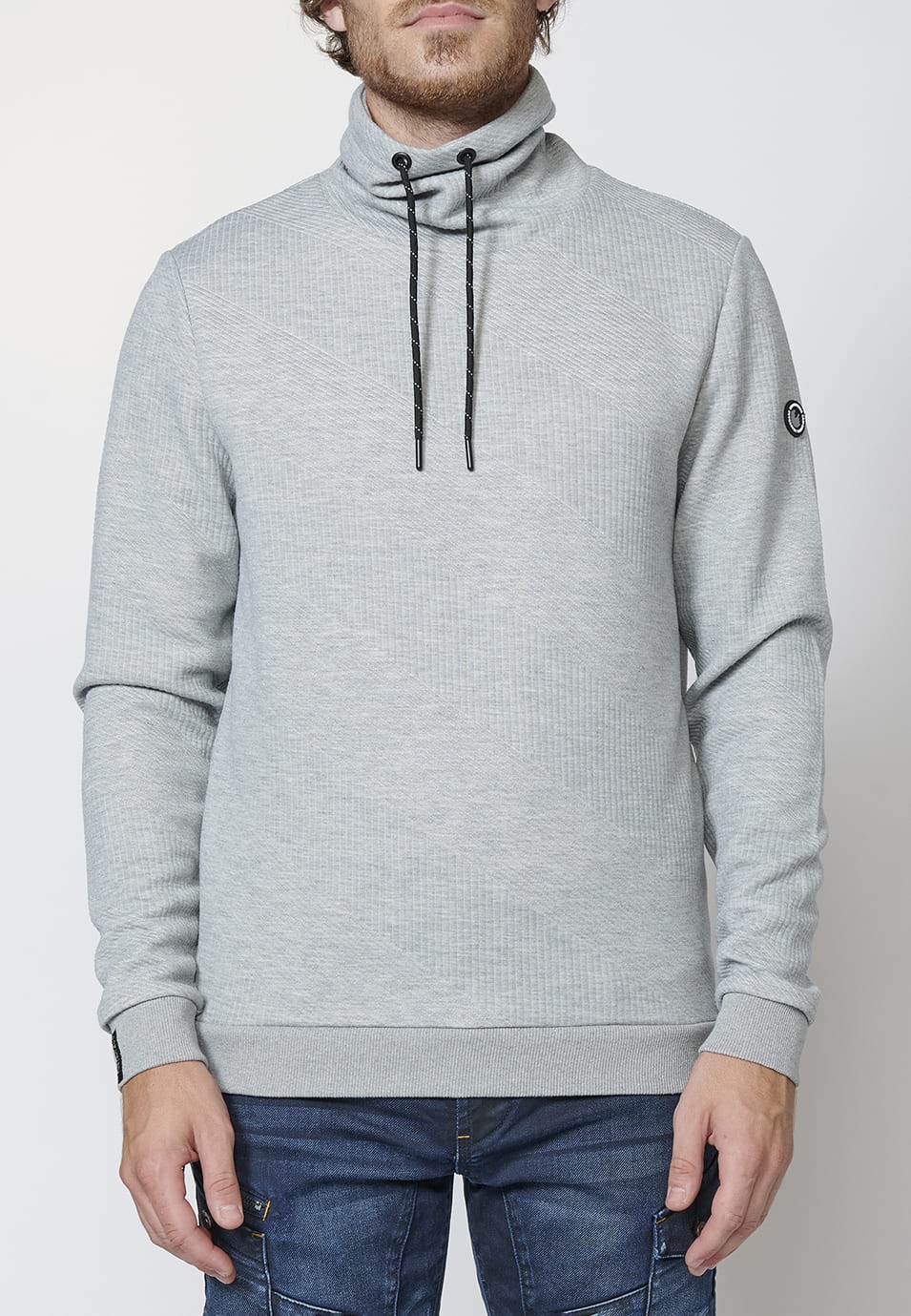 Sudadera manga larga de cuello Alto ajustable para Hombre