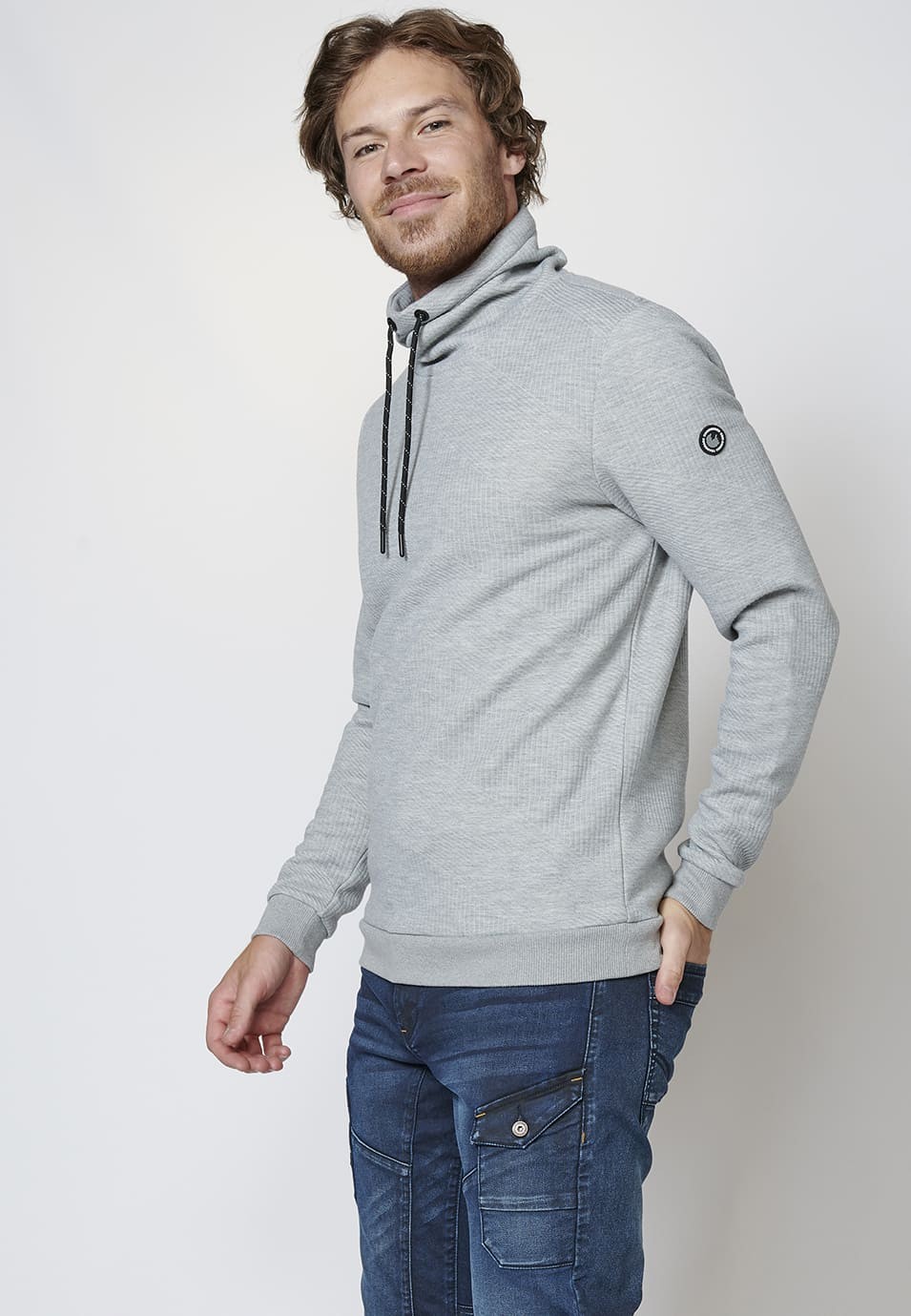 Sudadera manga larga de cuello Alto ajustable para Hombre