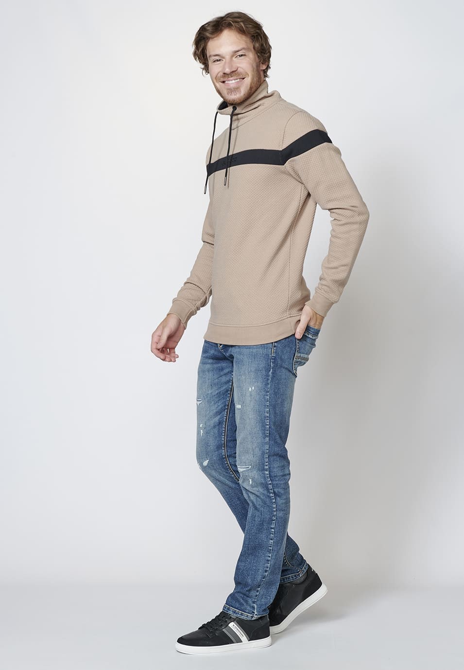 Sudadera manga larga con cuello alto para Hombre