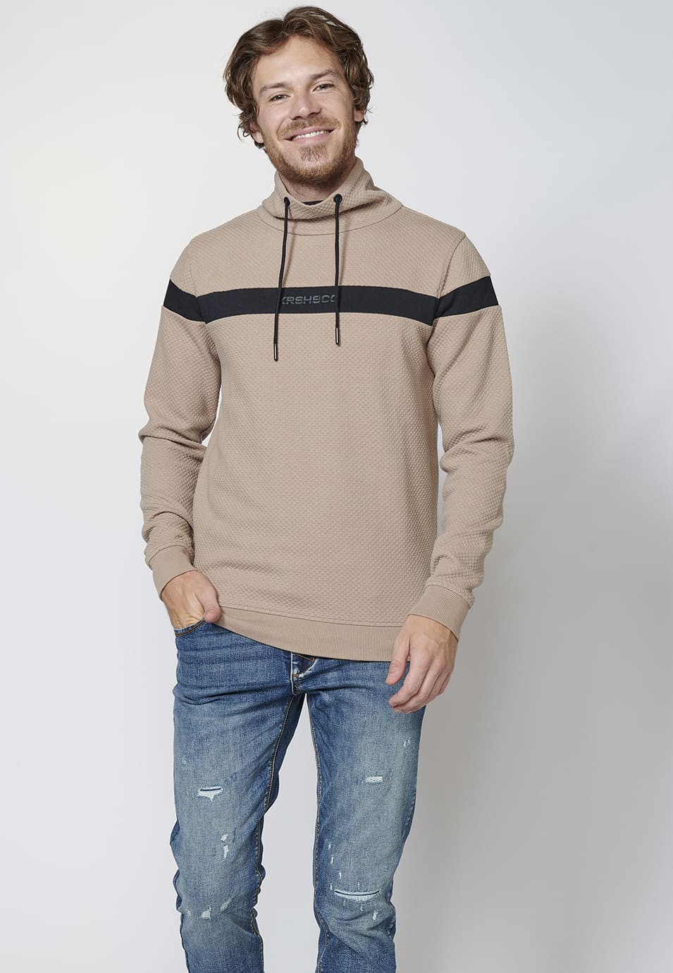 Sudadera manga larga con cuello alto para Hombre
