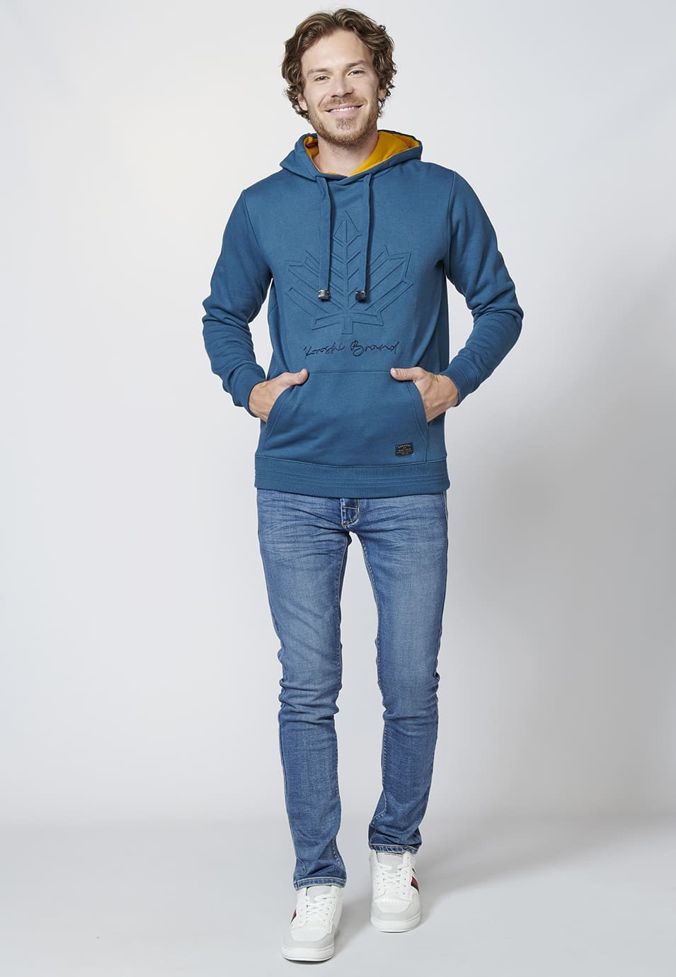 Sudadera manga larga acabados en Rib con capucha ajustable para Hombre