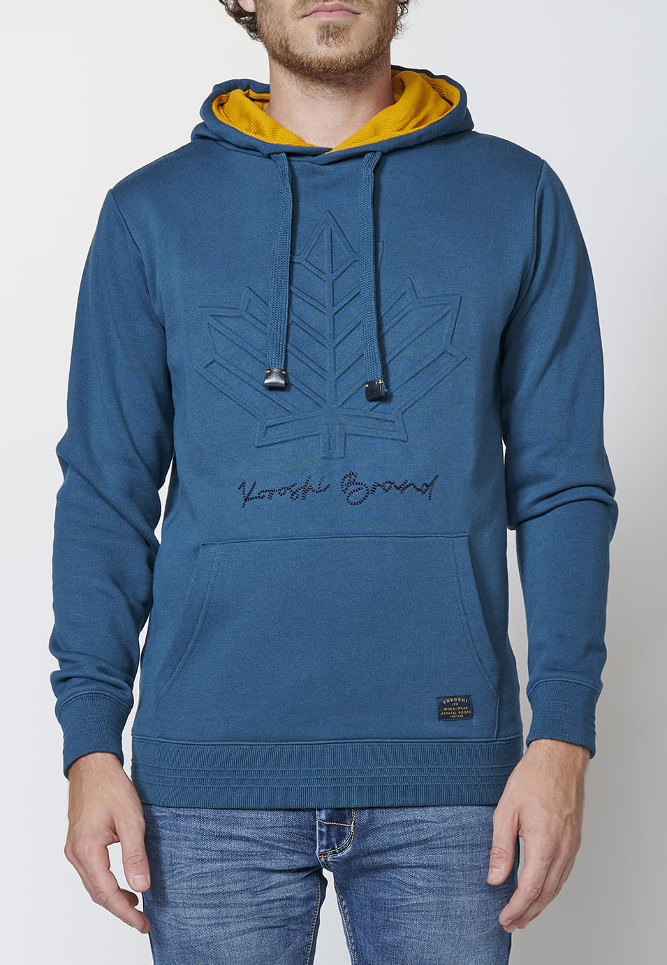 Sudadera manga larga acabados en Rib con capucha ajustable para Hombre