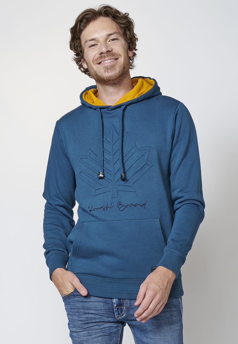 Sudadera manga larga acabados en Rib con capucha ajustable para Hombre