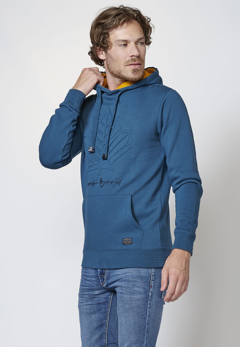 Sudadera manga larga acabados en Rib con capucha ajustable para Hombre
