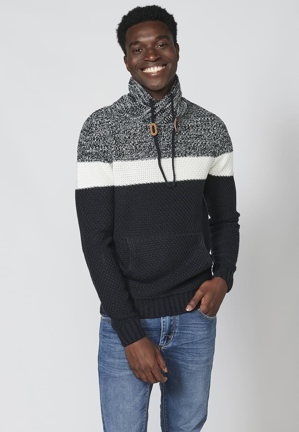 Men's Adjustable Turtleneck Long Sleeve acrylic Sweater