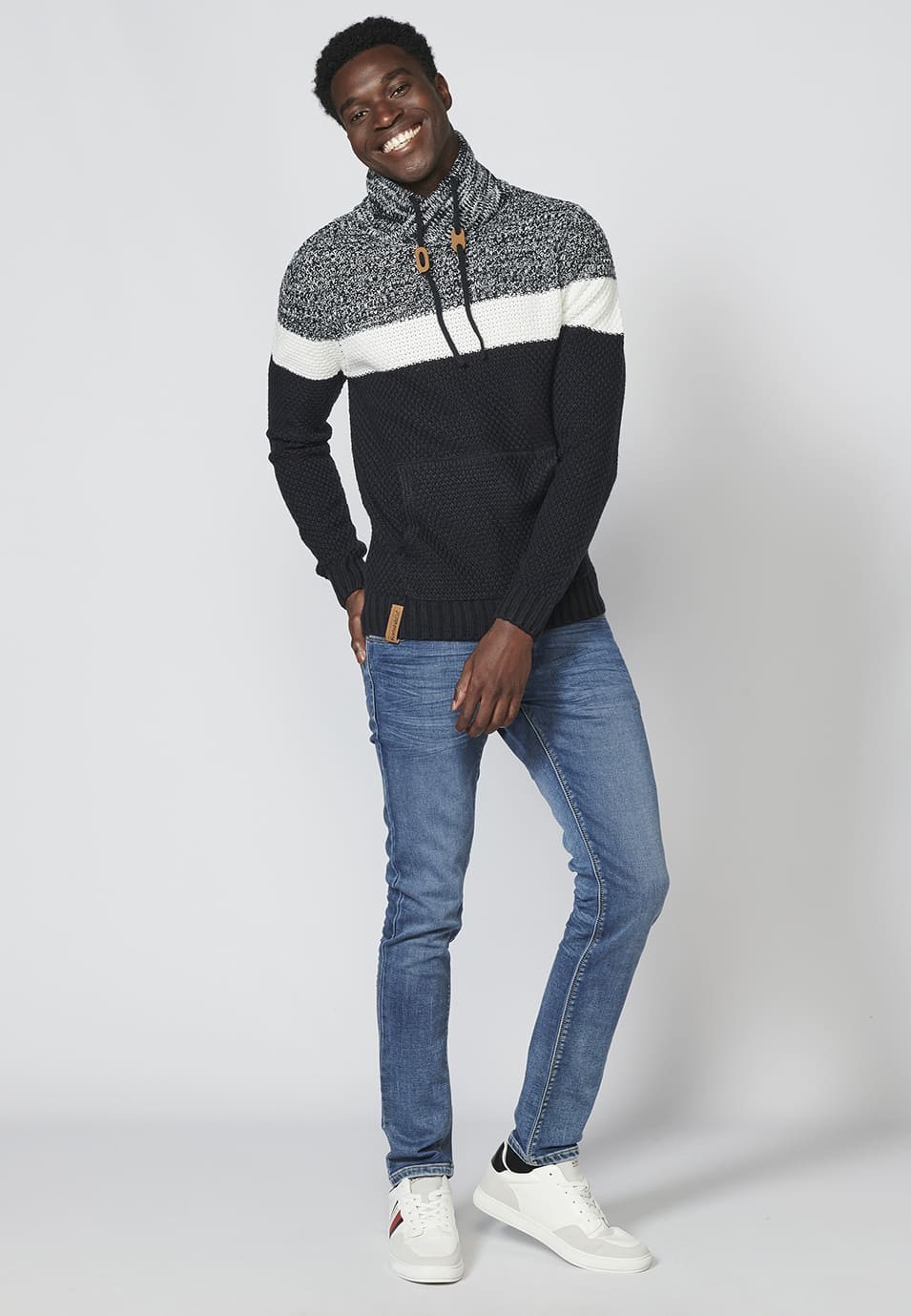 Men's Adjustable Turtleneck Long Sleeve acrylic Sweater