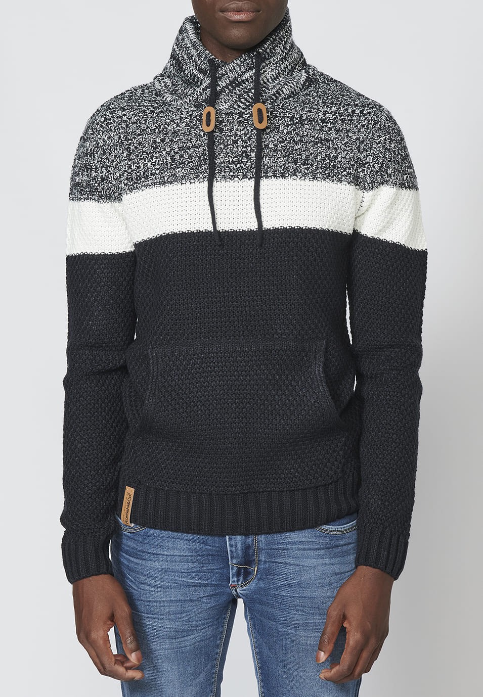 Men's Adjustable Turtleneck Long Sleeve acrylic Sweater