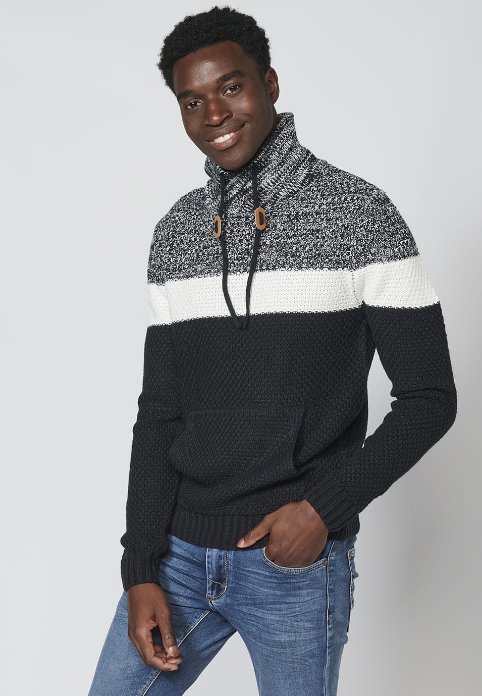 Men's Adjustable Turtleneck Long Sleeve acrylic Sweater