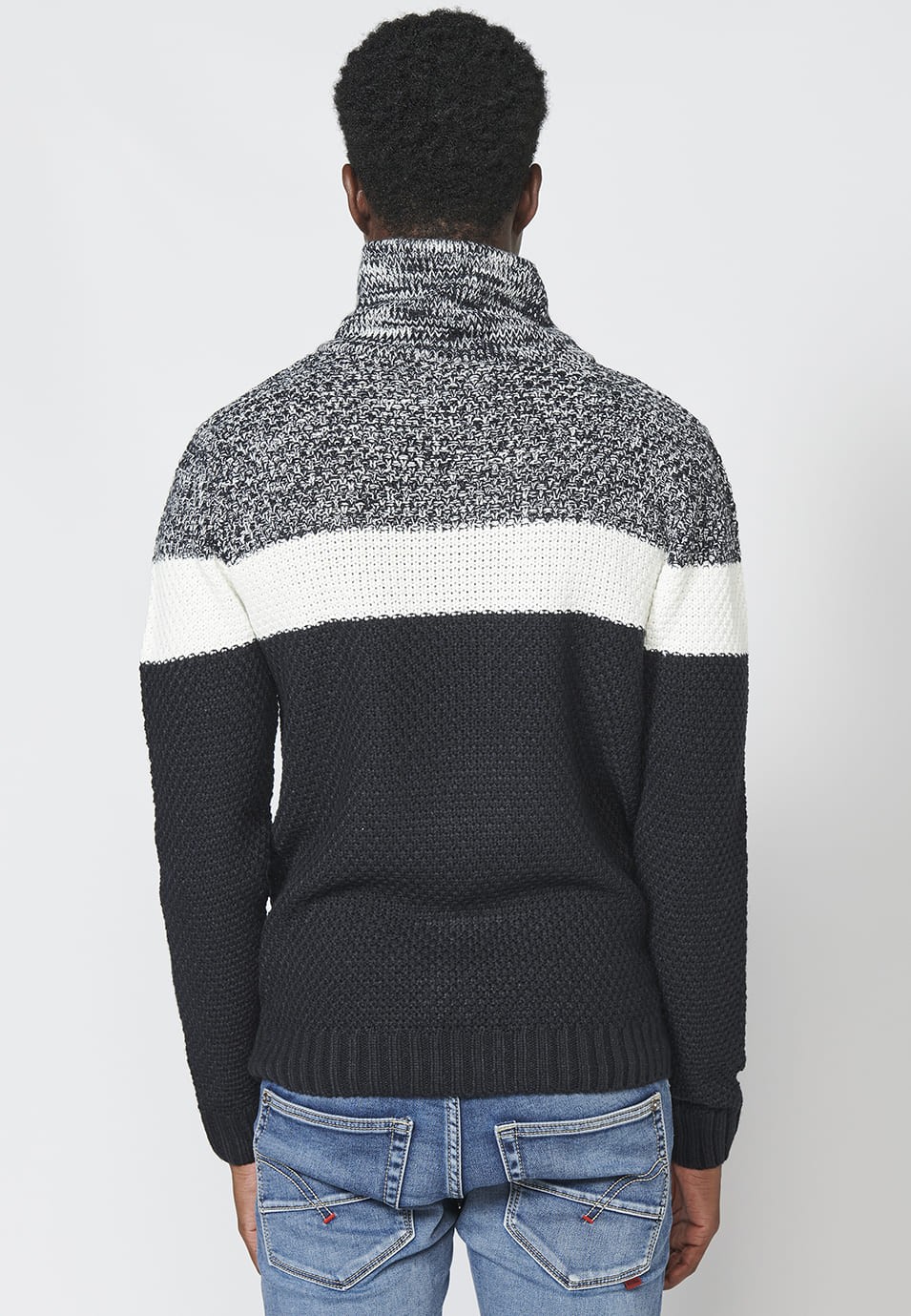 Men's Adjustable Turtleneck Long Sleeve acrylic Sweater