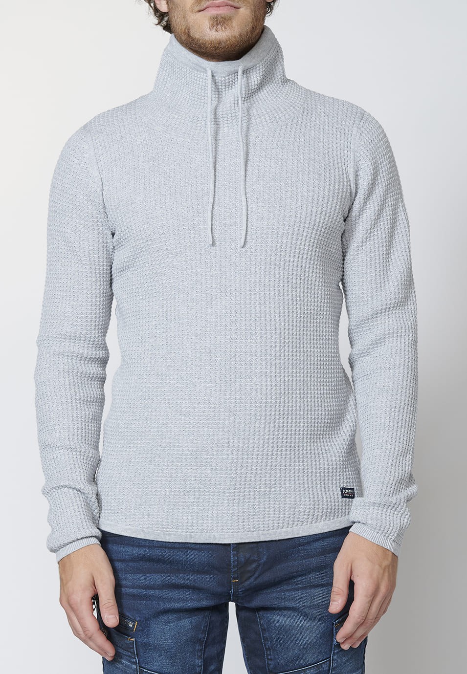 Men's High Neck Long Sleeve Cotton Sweater