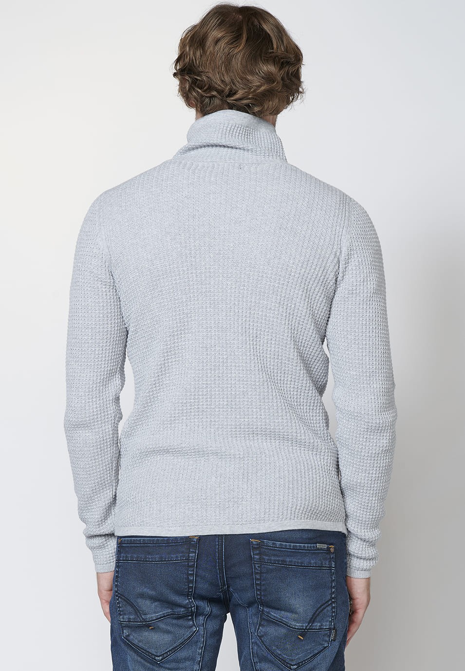 Men's High Neck Long Sleeve Cotton Sweater