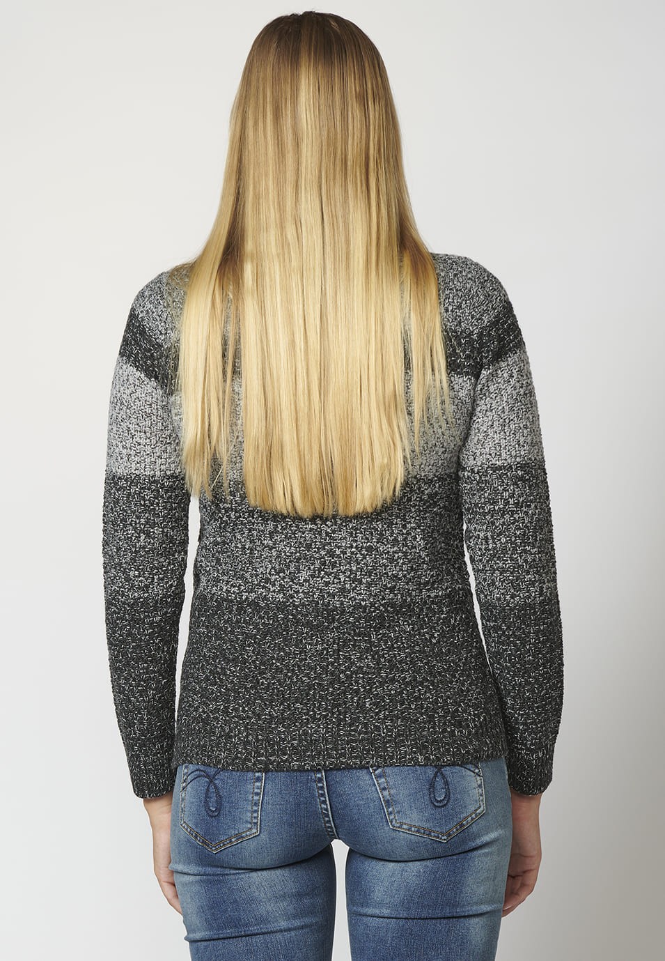 Pull en tricot à col rond ajustable pour femmes
