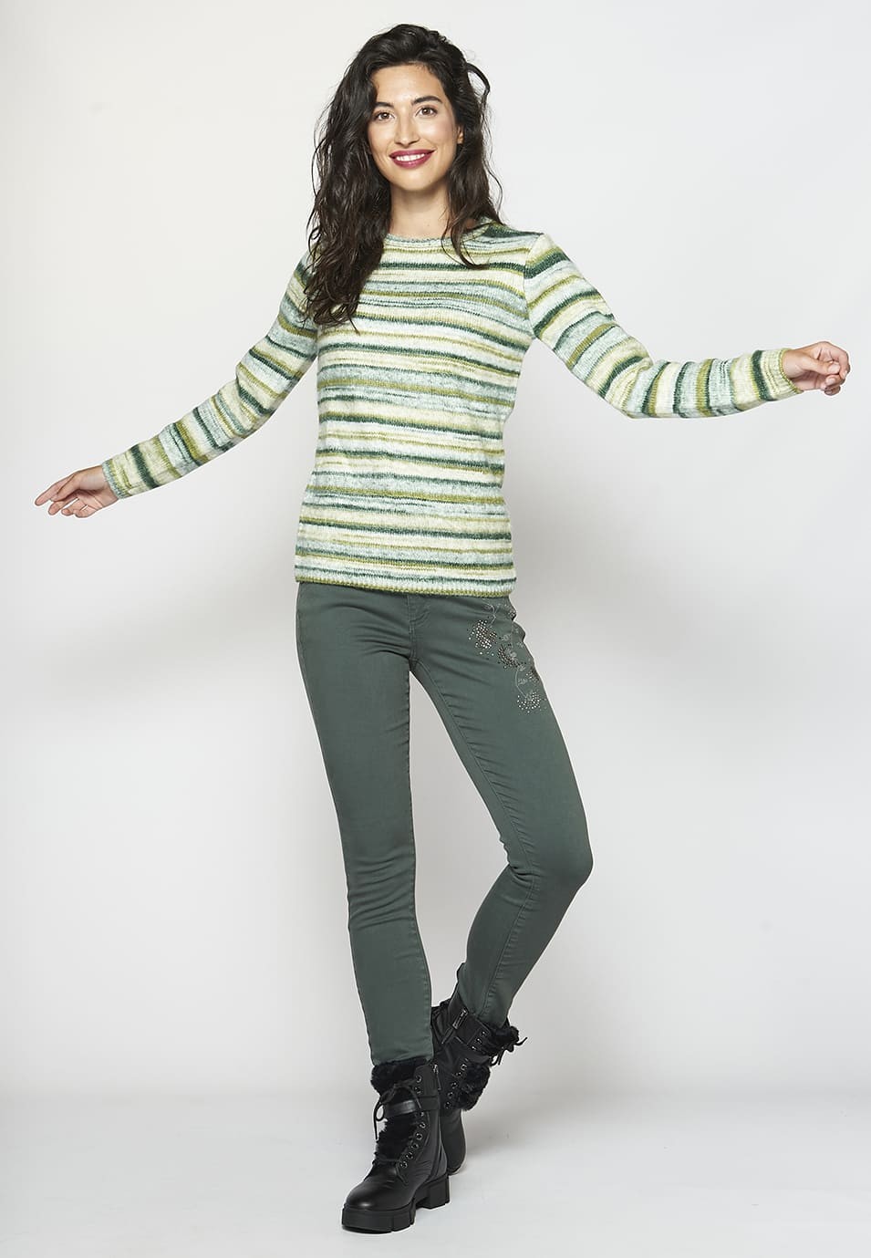 Pull en maille à col rond pour femme