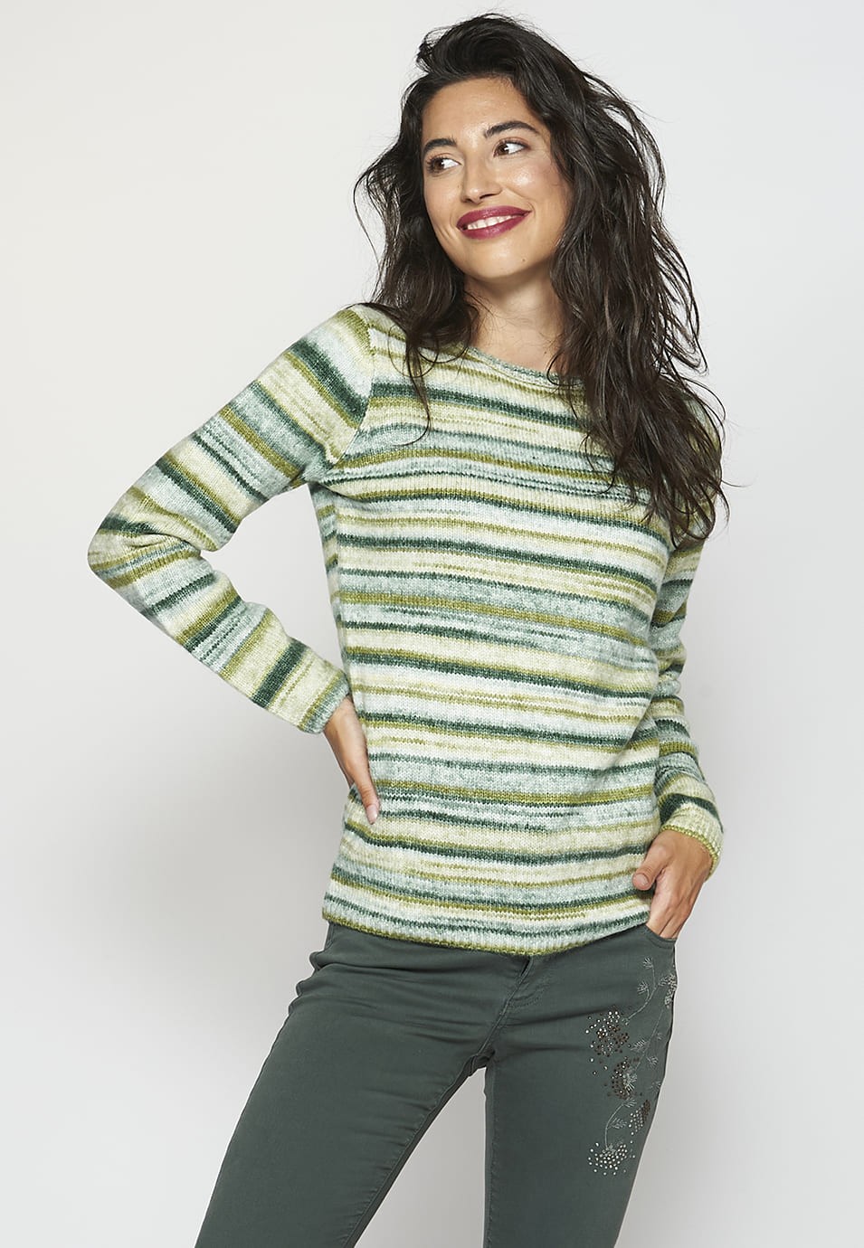 Pull en maille à col rond pour femme